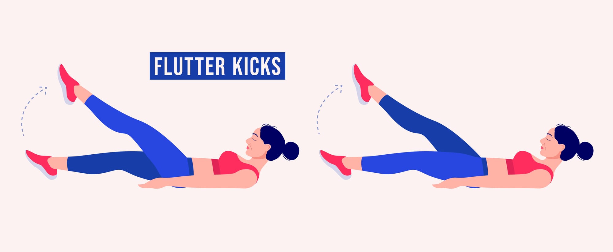 Graphic showing a flutter kick movement, applicable in scuba diving