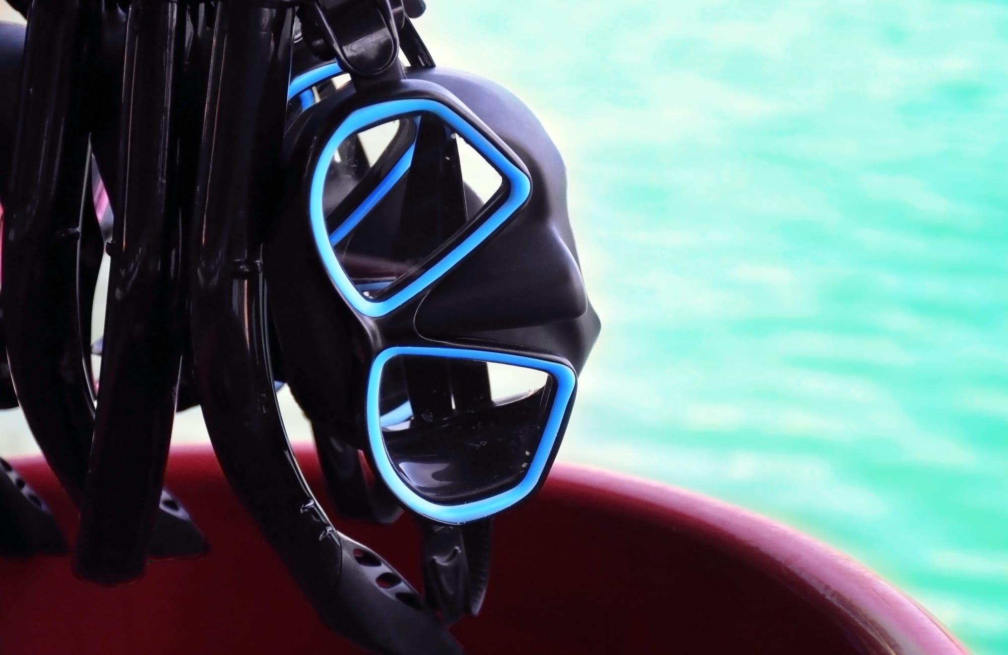 scuba mask and snorkels after being cleaned