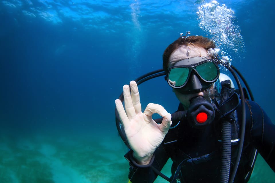 Diver flashing the "ok" sign